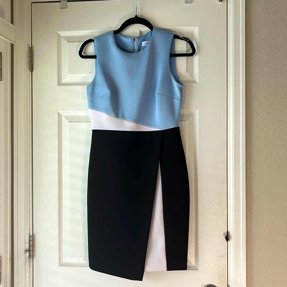 Beautiful blue, black and white Calvin Klein dress!